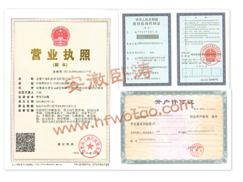 合肥卧濤資質證書