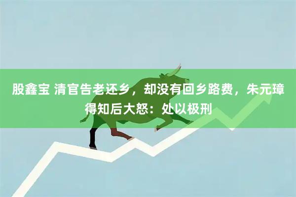 股鑫宝 清官告老还乡，却没有回乡路费，朱元璋得知后大怒：处以极刑